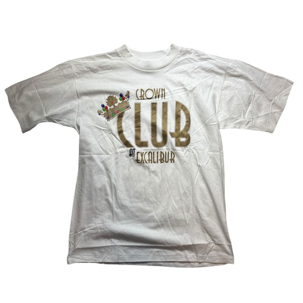 Rare Vintage Excalibur Casino Las Vegas Crown Club T-Shirt Large Single Stitch‎